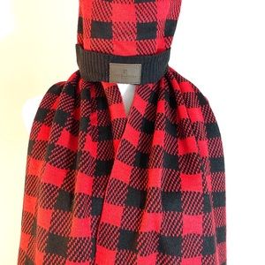 Woolrich Wool Blend Buffalo Check Scarf and Hat Set
